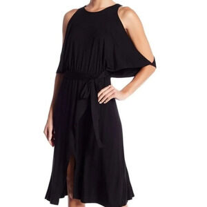Splendid‎ black cold shoulder wrap dress NWT